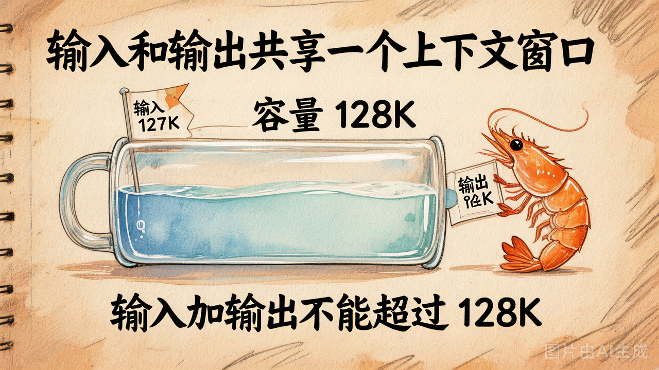 输入和输出共享同一个上下文窗口，加起来不能超出容量