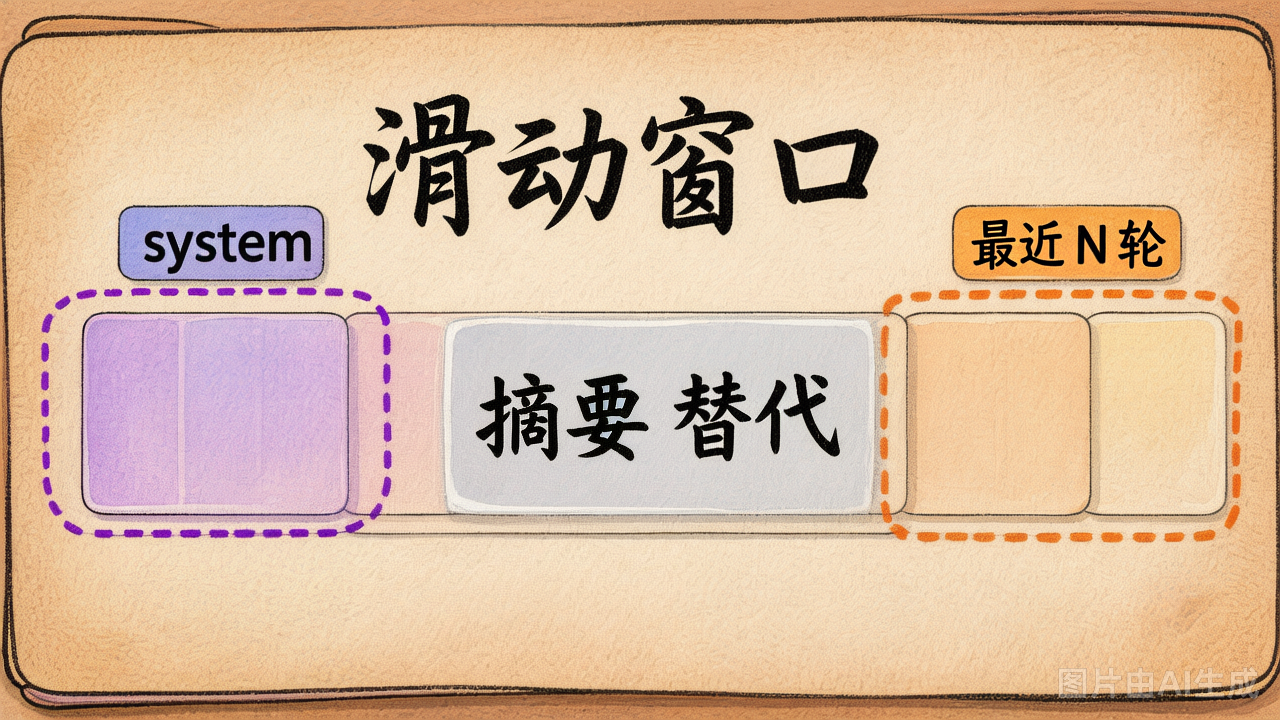 滑动窗口：保留头尾，压缩中间
