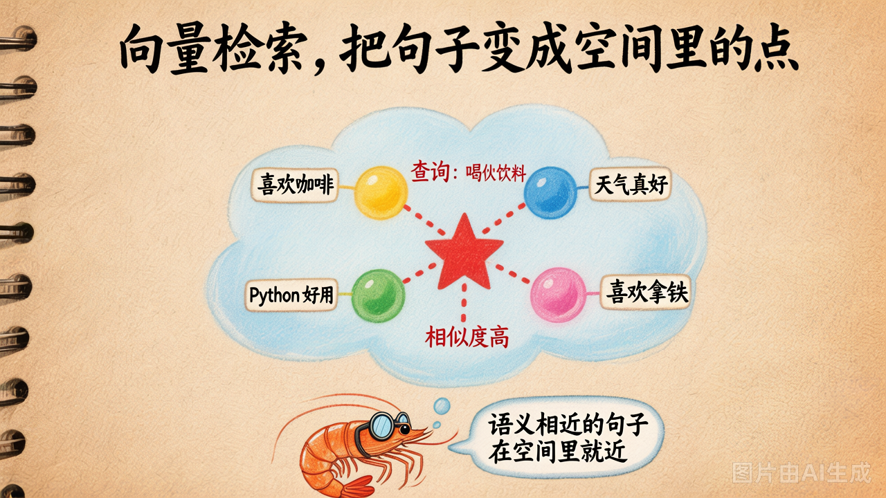 向量检索：把句子变成空间里的点