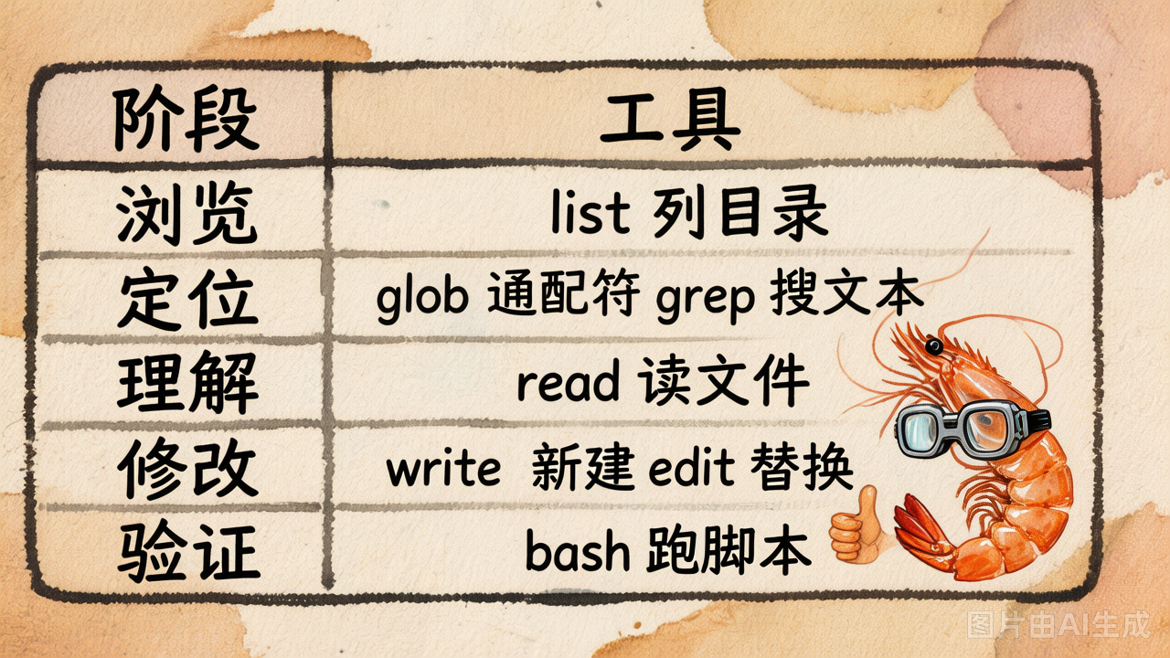 每阶段对应一类工具