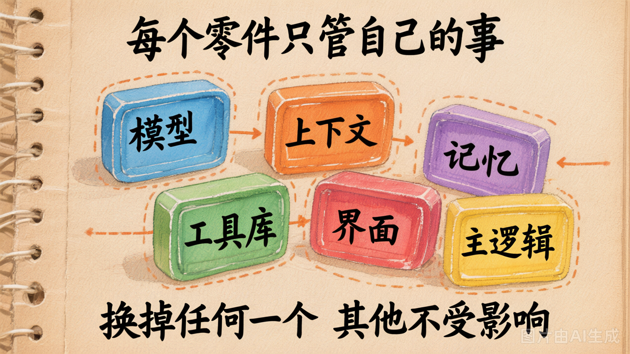 模块边界：每个零件只做自己的事